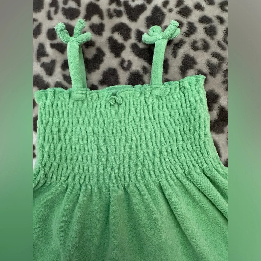 2006 Old Navy Terrycloth Swim Coverup Dress in Green Size 6-12 months